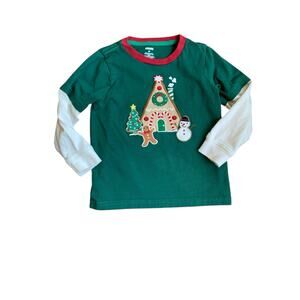 Gymboree 🎄 Appliqué Gingerbread House Shirt